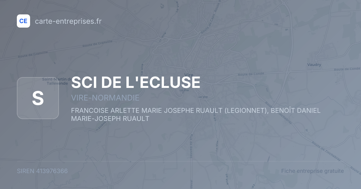 SCI DE L'ECLUSE — 413976366 — fiche entreprise