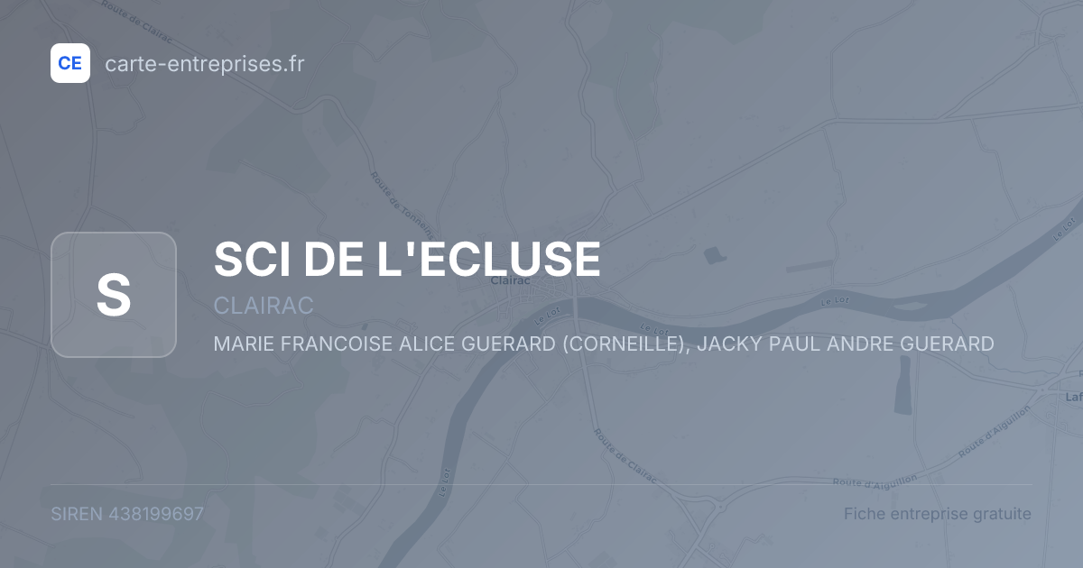 SCI DE L'ECLUSE — 438199697 — fiche entreprise