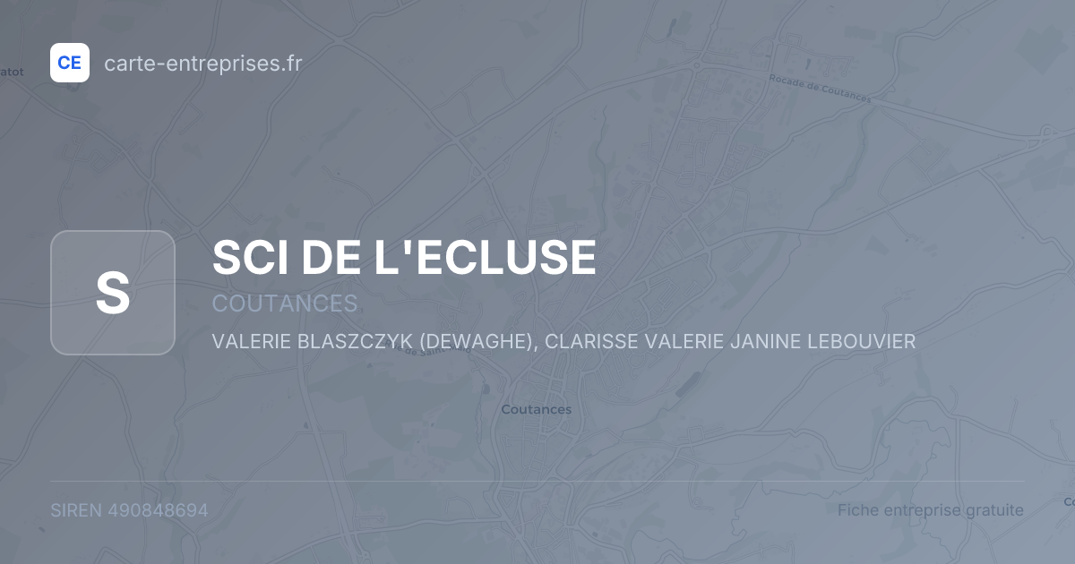 SCI DE L'ECLUSE — 490848694 — fiche entreprise