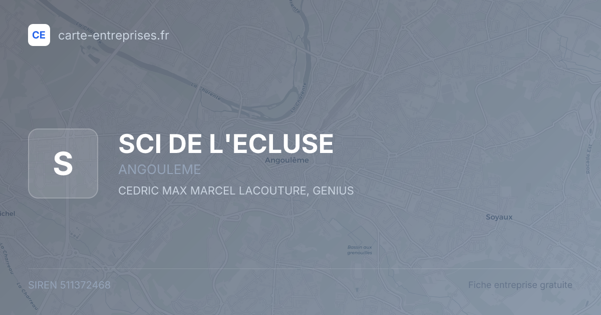SCI DE L'ECLUSE — 511372468 — fiche entreprise