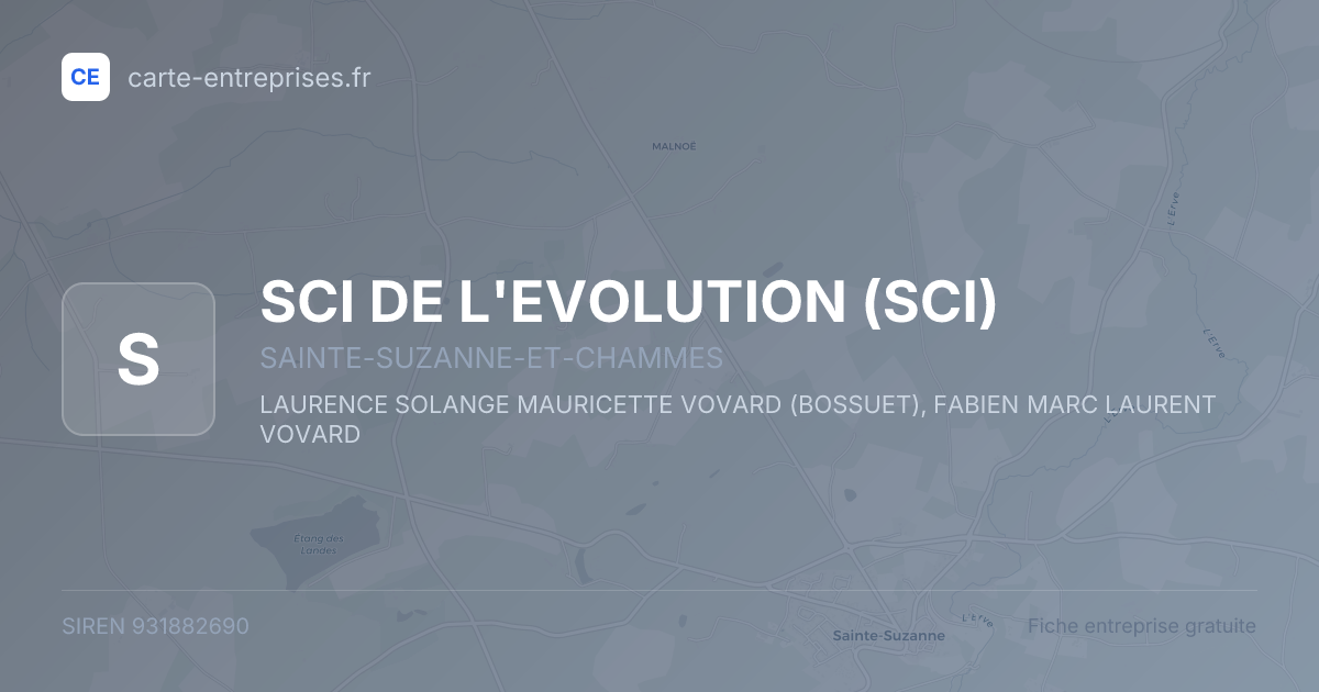 SCI DE L'EVOLUTION (SCI) — 931882690 — fiche entreprise