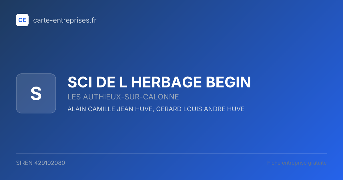 SCI DE L HERBAGE BEGIN — 429102080 — fiche entreprise