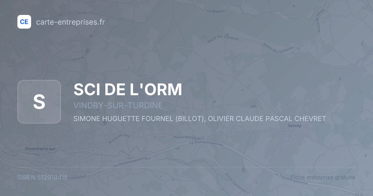 SCI DE L'ORM — 512918418 — fiche entreprise