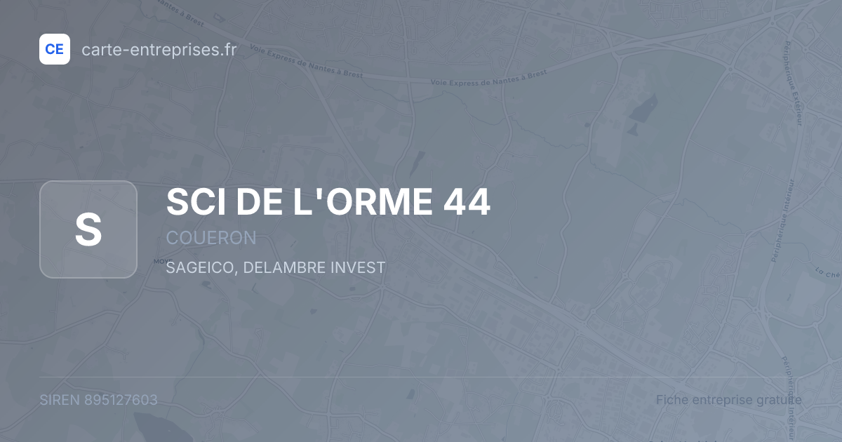 SCI DE L'ORME 44 — 895127603 — fiche entreprise