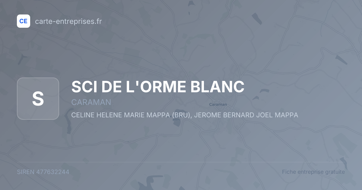 SCI DE L'ORME BLANC — 477632244 — fiche entreprise
