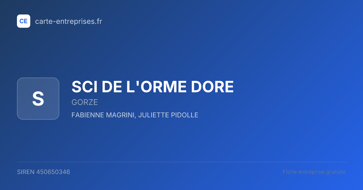 SCI DE L'ORME DORE — 450650346 — fiche entreprise