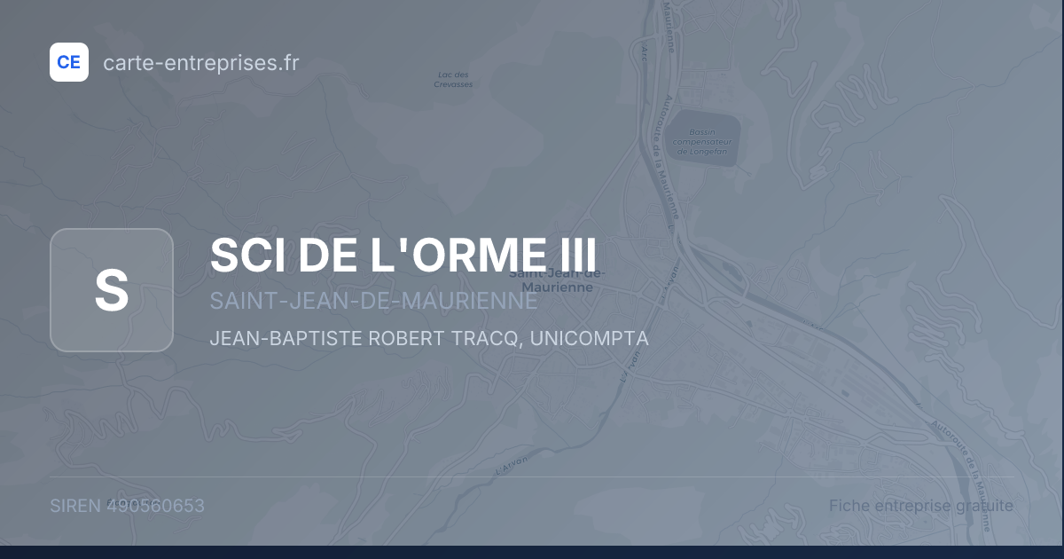 SCI DE L'ORME III — 490560653 — fiche entreprise