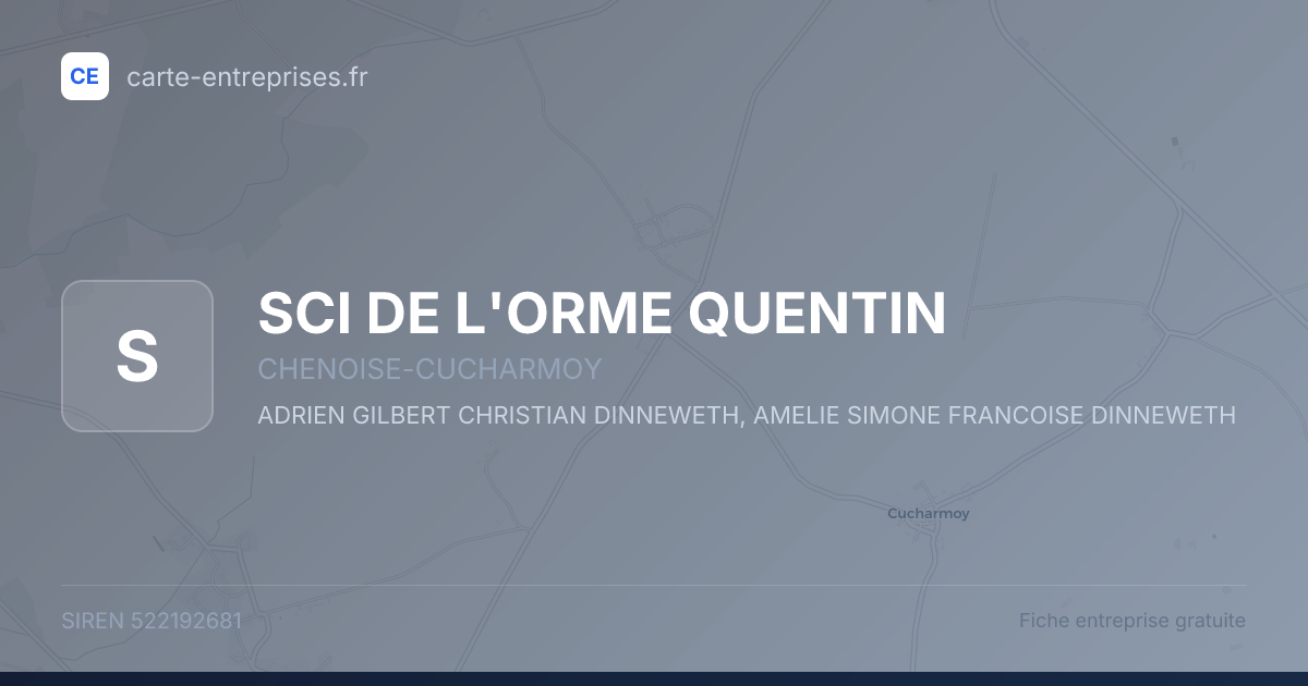 SCI DE L'ORME QUENTIN — 522192681 — fiche entreprise