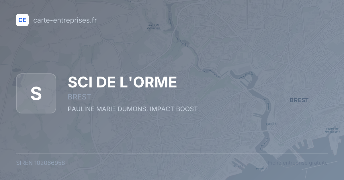 SCI DE L'ORME — 102066958 — fiche entreprise
