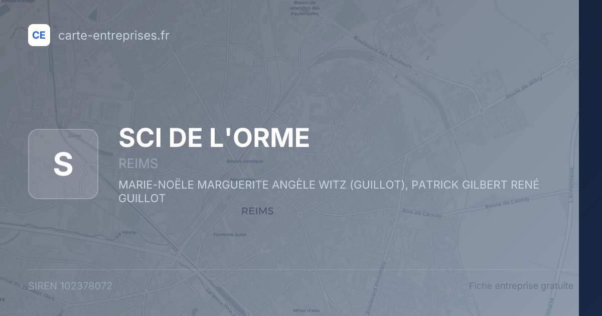 SCI DE L'ORME — 102378072 — fiche entreprise