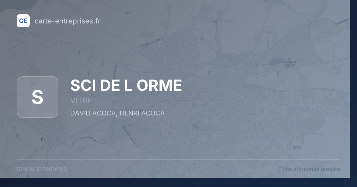 SCI DE L ORME — 317960656 — fiche entreprise
