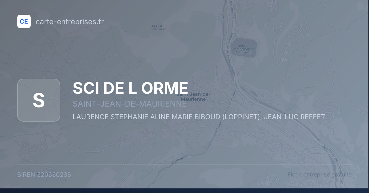 SCI DE L ORME — 320660236 — fiche entreprise