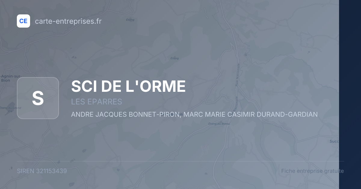 SCI DE L'ORME — 321153439 — fiche entreprise