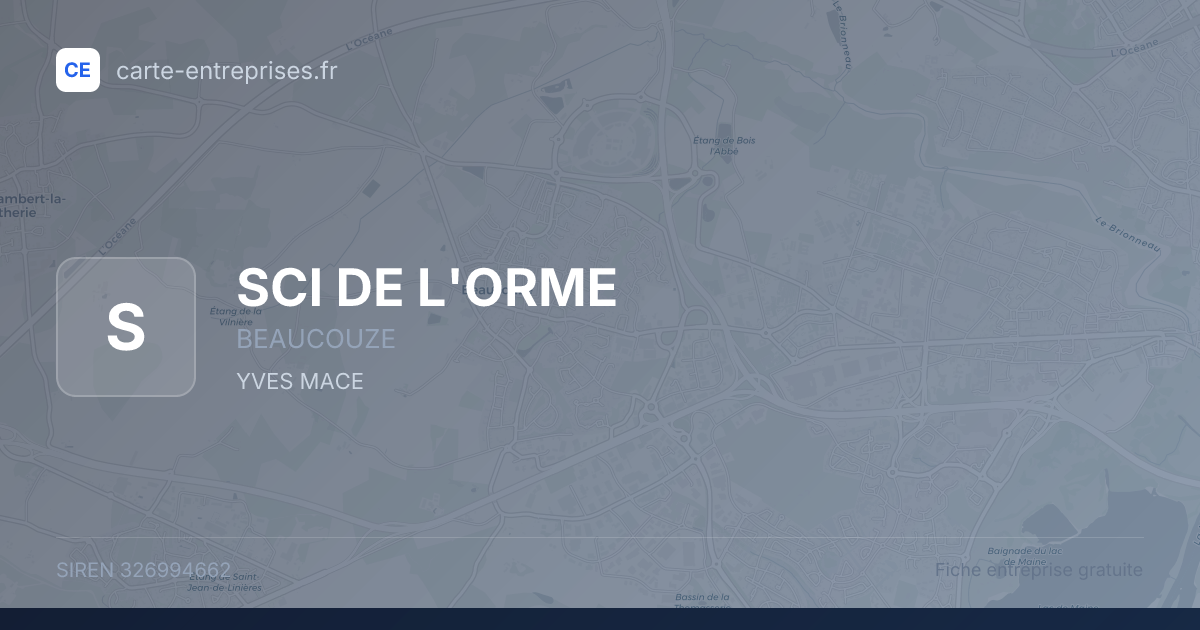SCI DE L'ORME — 326994662 — fiche entreprise