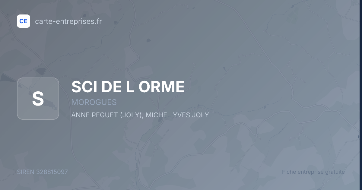 SCI DE L ORME — 328815097 — fiche entreprise