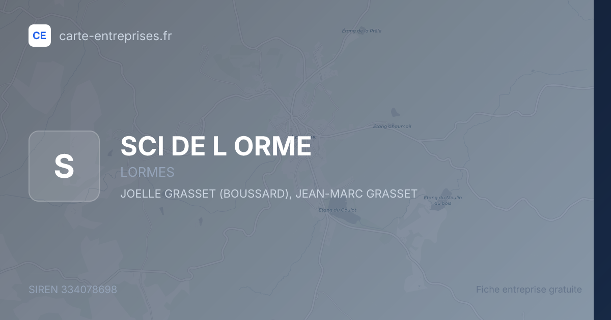 SCI DE L ORME — 334078698 — fiche entreprise