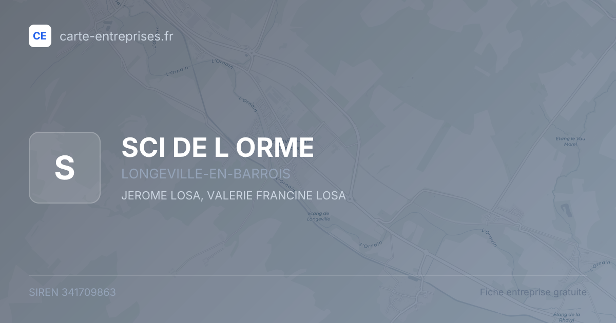 SCI DE L ORME — 341709863 — fiche entreprise