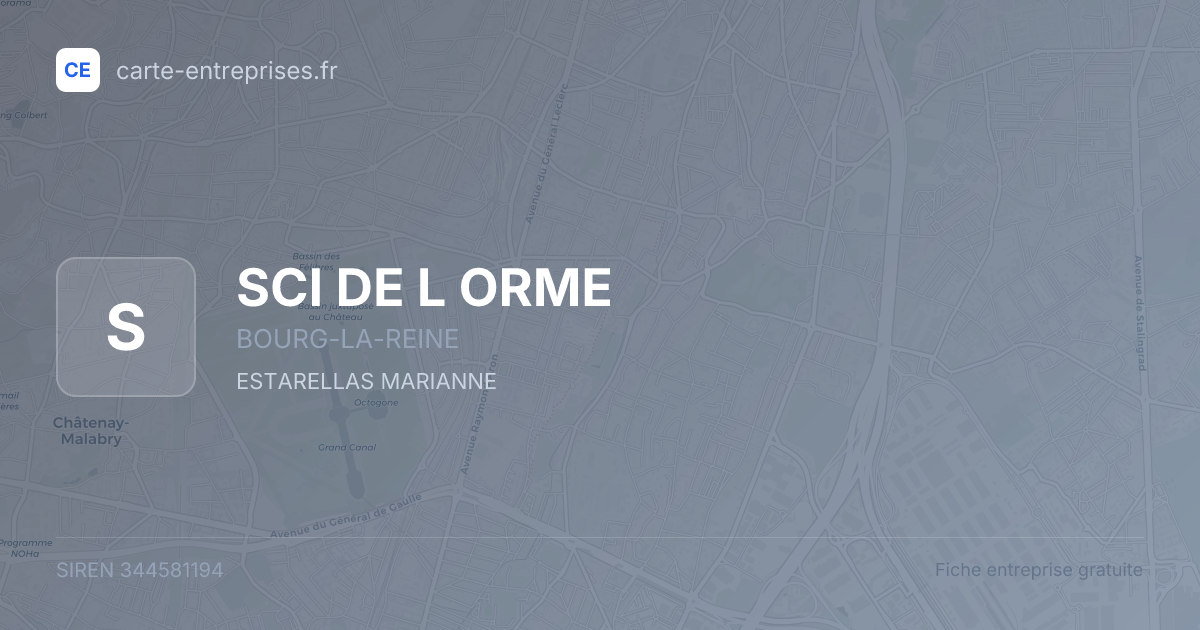 SCI DE L ORME — 344581194 — fiche entreprise