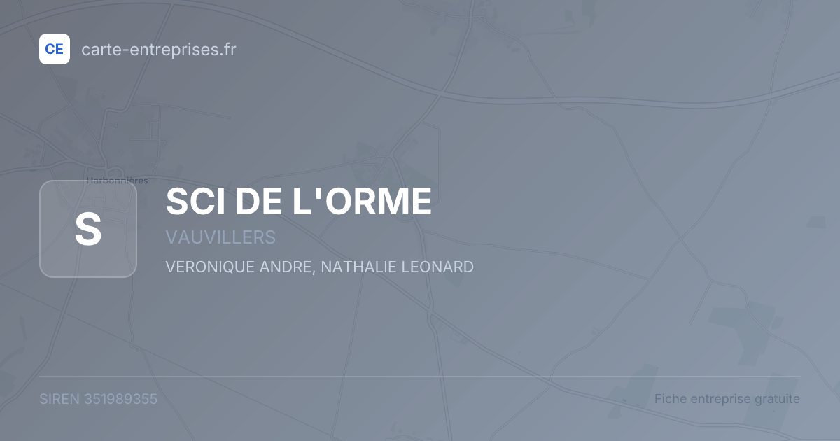 SCI DE L'ORME — 351989355 — fiche entreprise