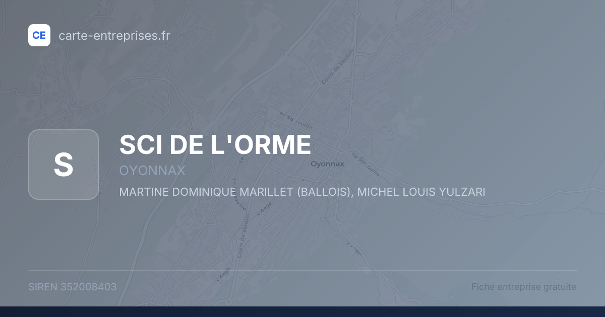 SCI DE L'ORME — 352008403 — fiche entreprise