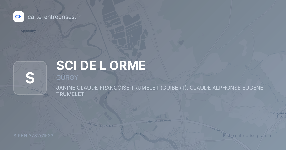 SCI DE L ORME — 378261523 — fiche entreprise