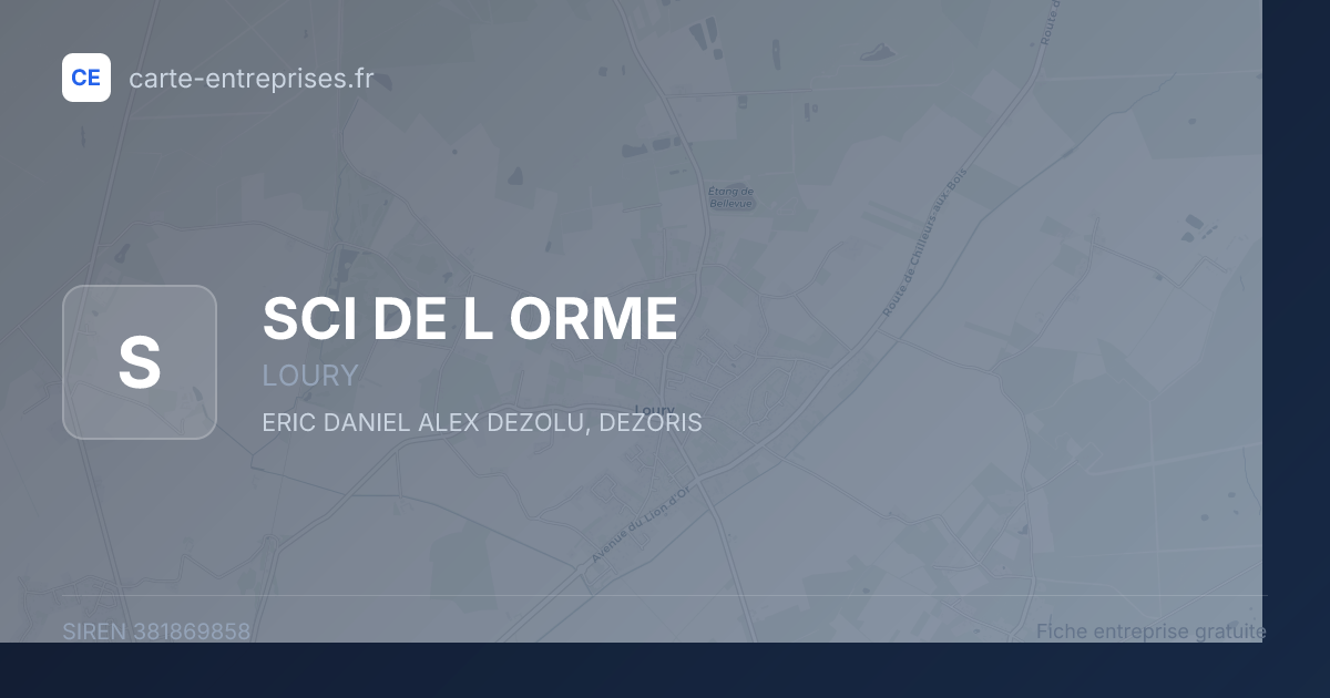 SCI DE L ORME — 381869858 — fiche entreprise