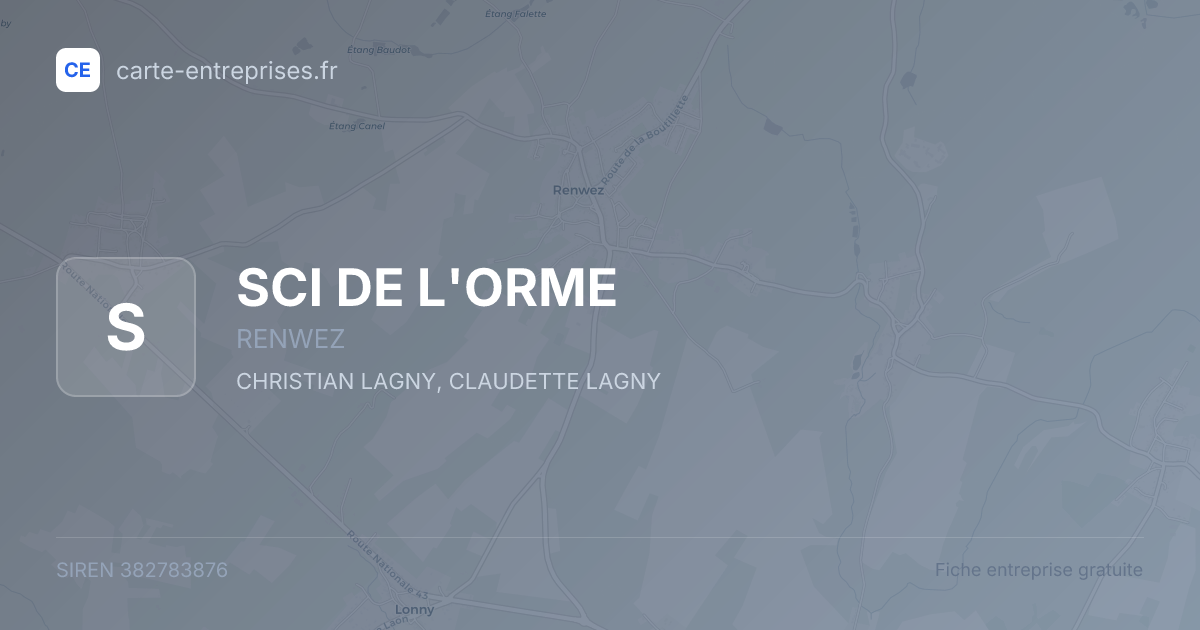SCI DE L'ORME — 382783876 — fiche entreprise