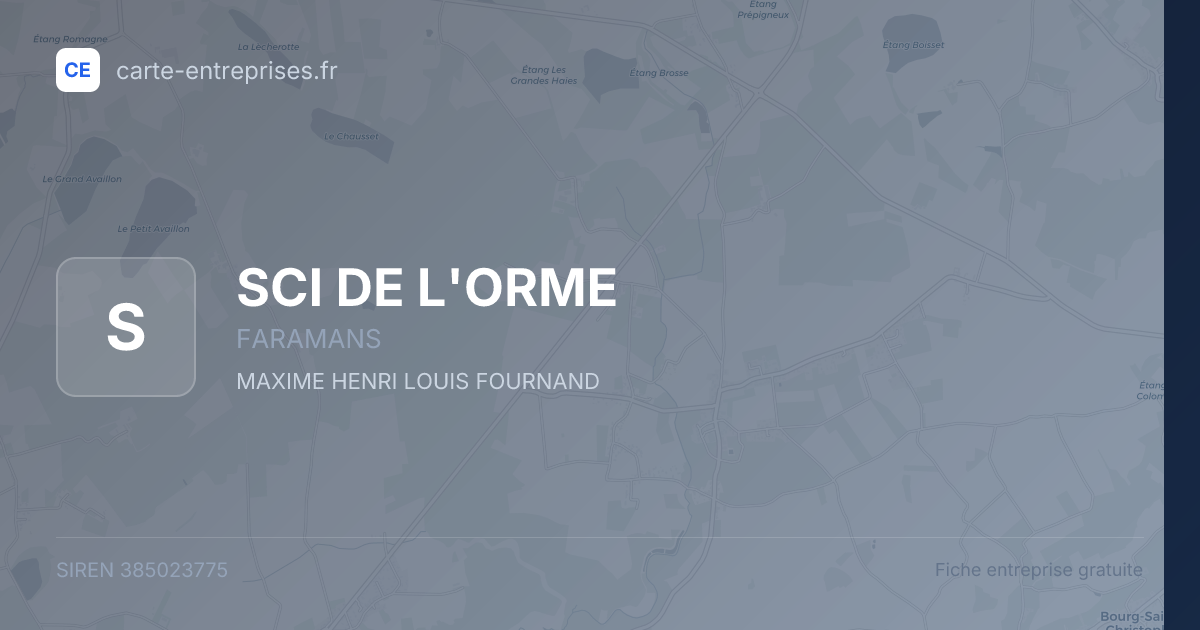 SCI DE L'ORME — 385023775 — fiche entreprise