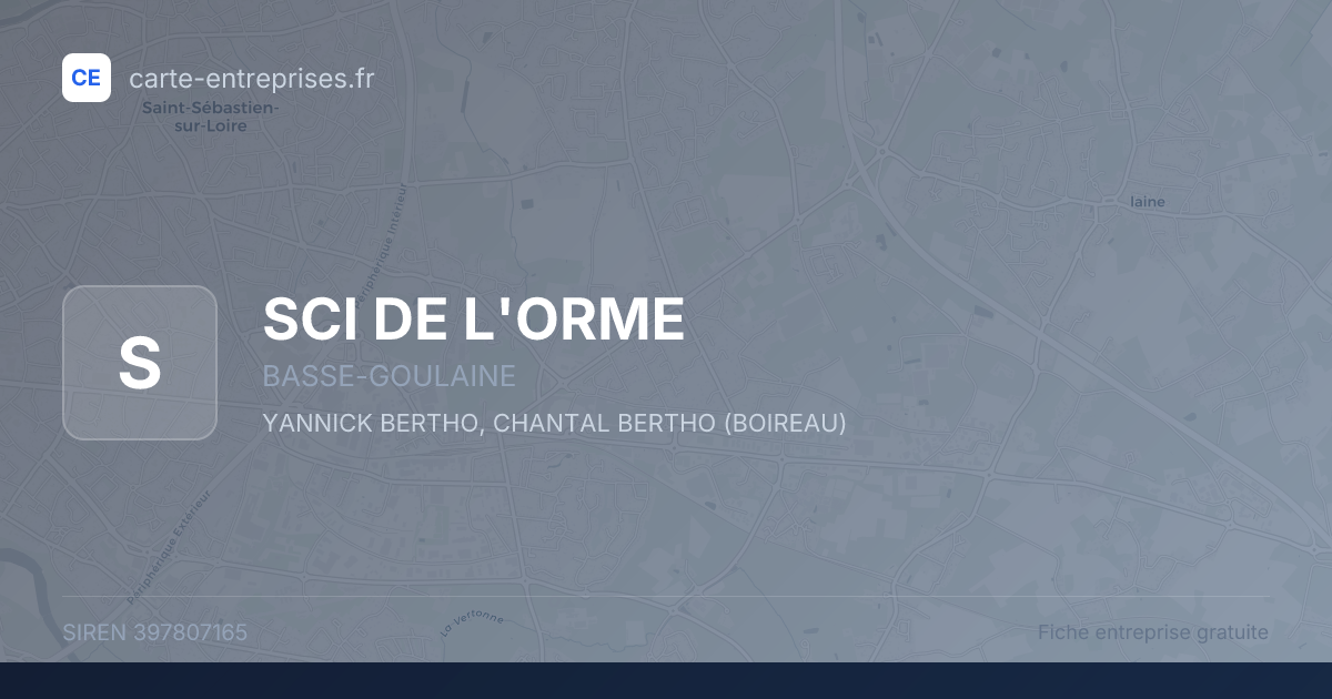 SCI DE L'ORME — 397807165 — fiche entreprise