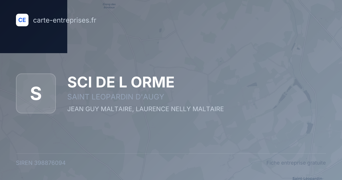SCI DE L ORME — 398876094 — fiche entreprise
