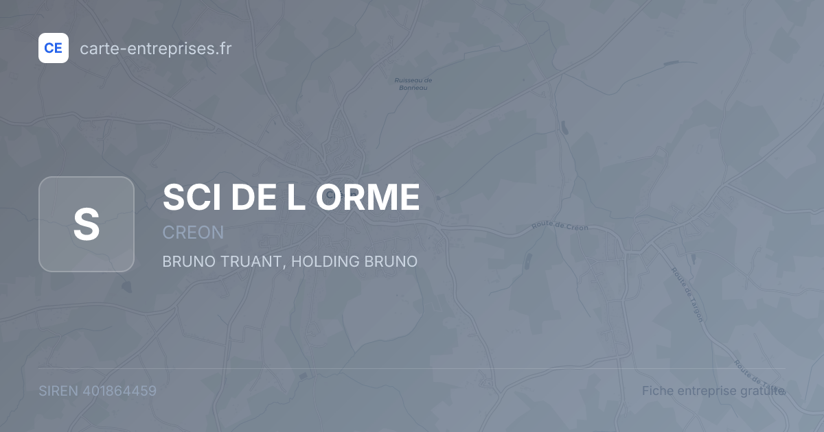 SCI DE L ORME — 401864459 — fiche entreprise