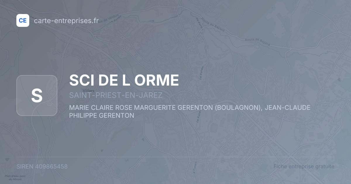 SCI DE L ORME — 409865458 — fiche entreprise