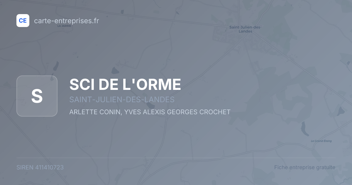 SCI DE L'ORME — 411410723 — fiche entreprise