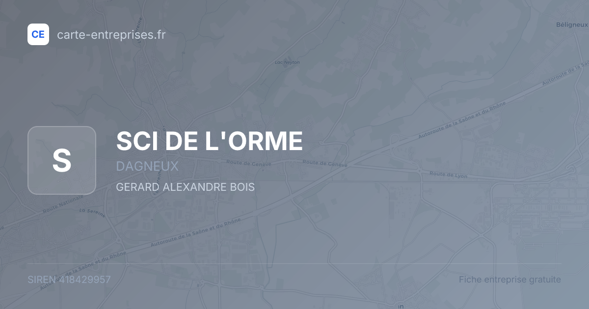 SCI DE L'ORME — 418429957 — fiche entreprise
