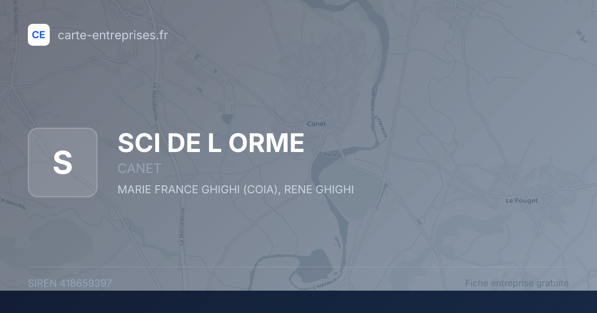 SCI DE L ORME — 418659397 — fiche entreprise