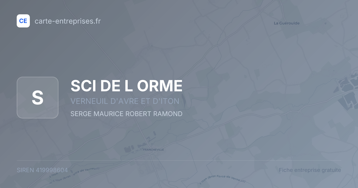 SCI DE L ORME — 419998604 — fiche entreprise