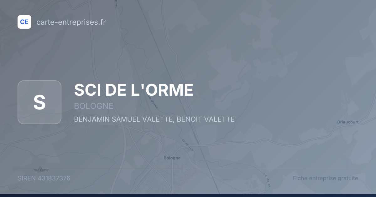 SCI DE L'ORME — 431837376 — fiche entreprise
