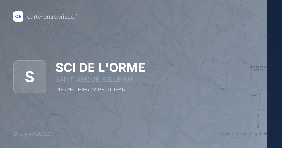 SCI DE L'ORME — 441383239 — fiche entreprise