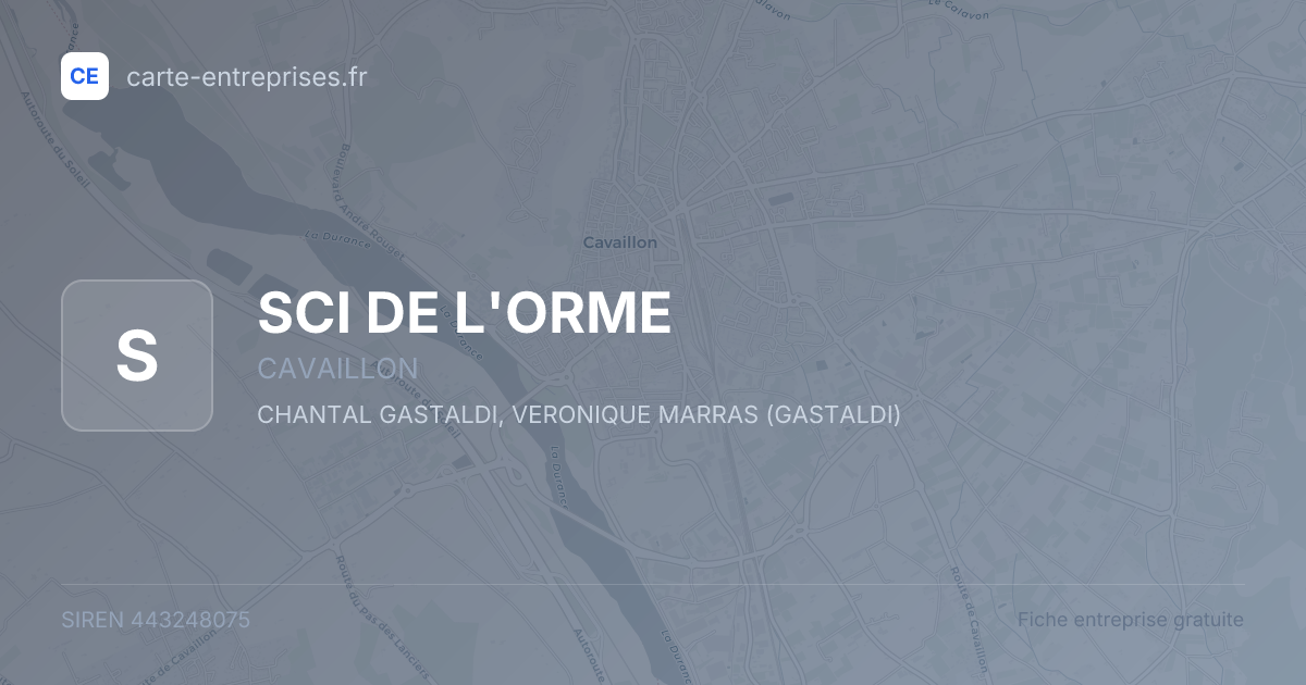 SCI DE L'ORME — 443248075 — fiche entreprise