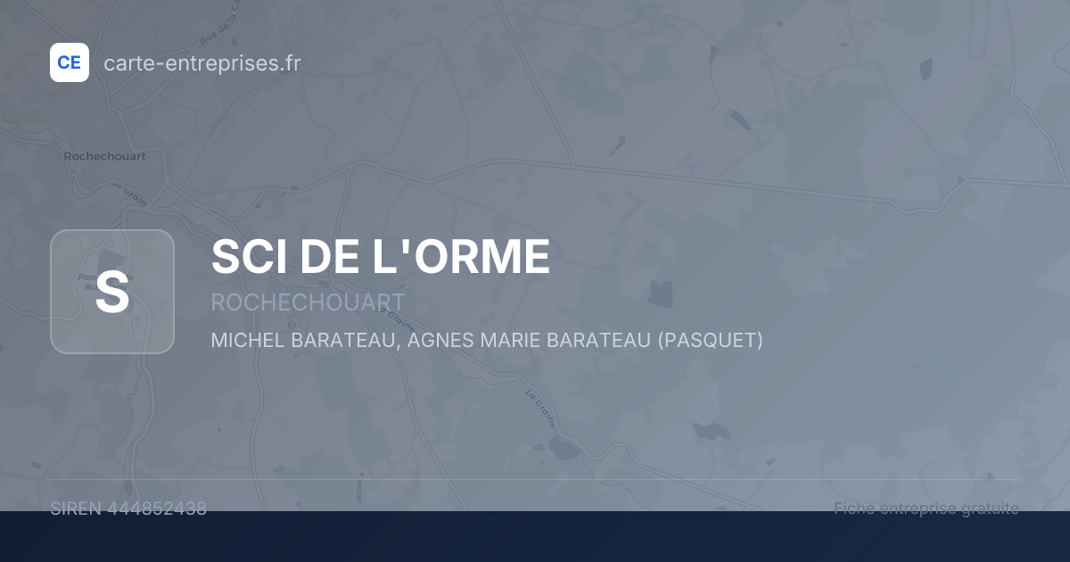SCI DE L'ORME — 444852438 — fiche entreprise