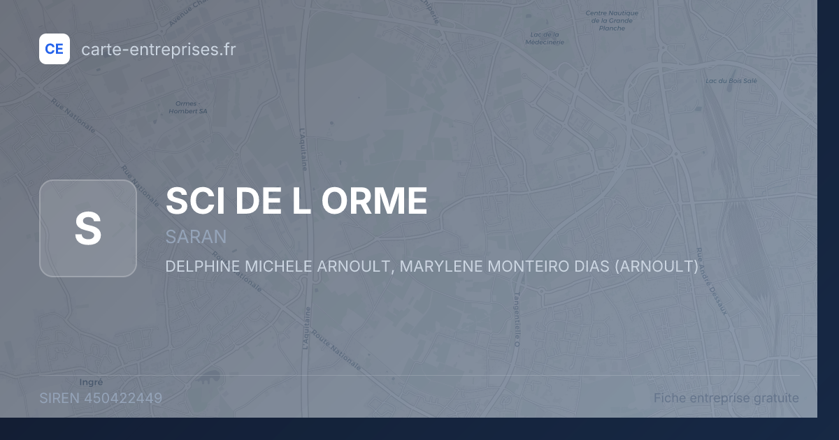 SCI DE L ORME — 450422449 — fiche entreprise