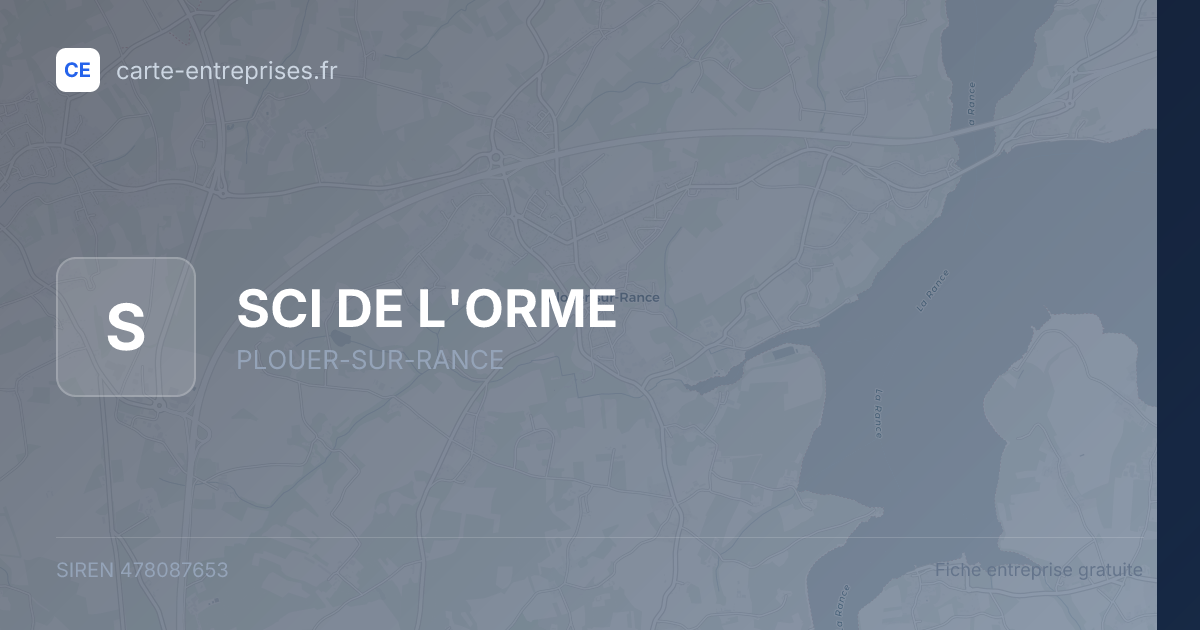 SCI DE L'ORME — 478087653 — fiche entreprise