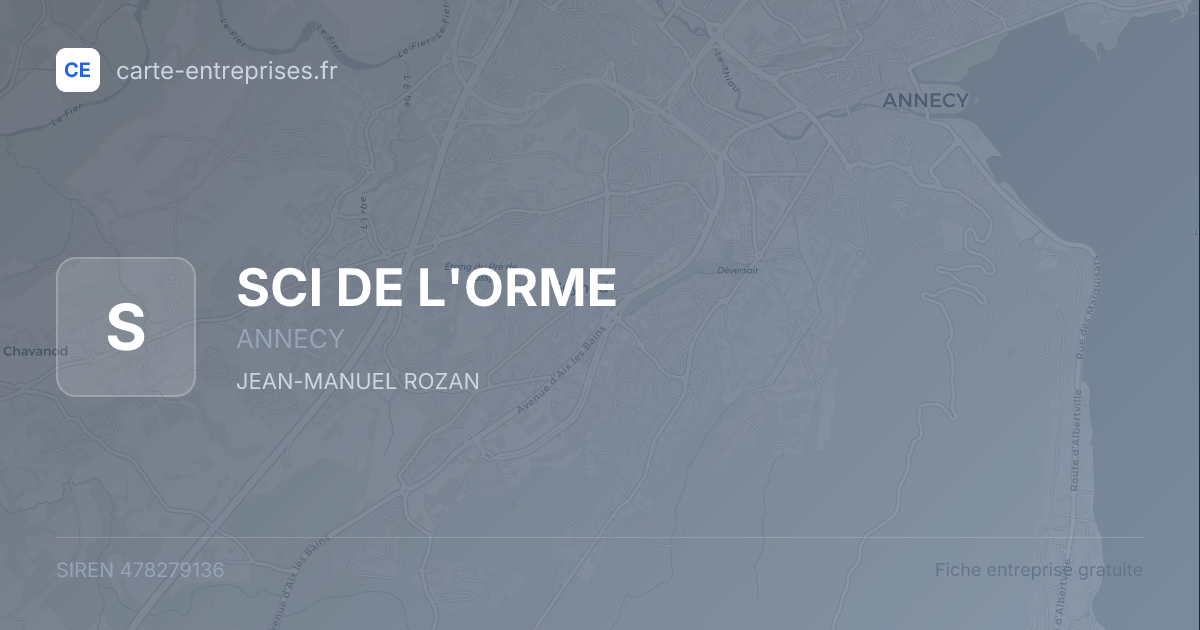 SCI DE L'ORME — 478279136 — fiche entreprise