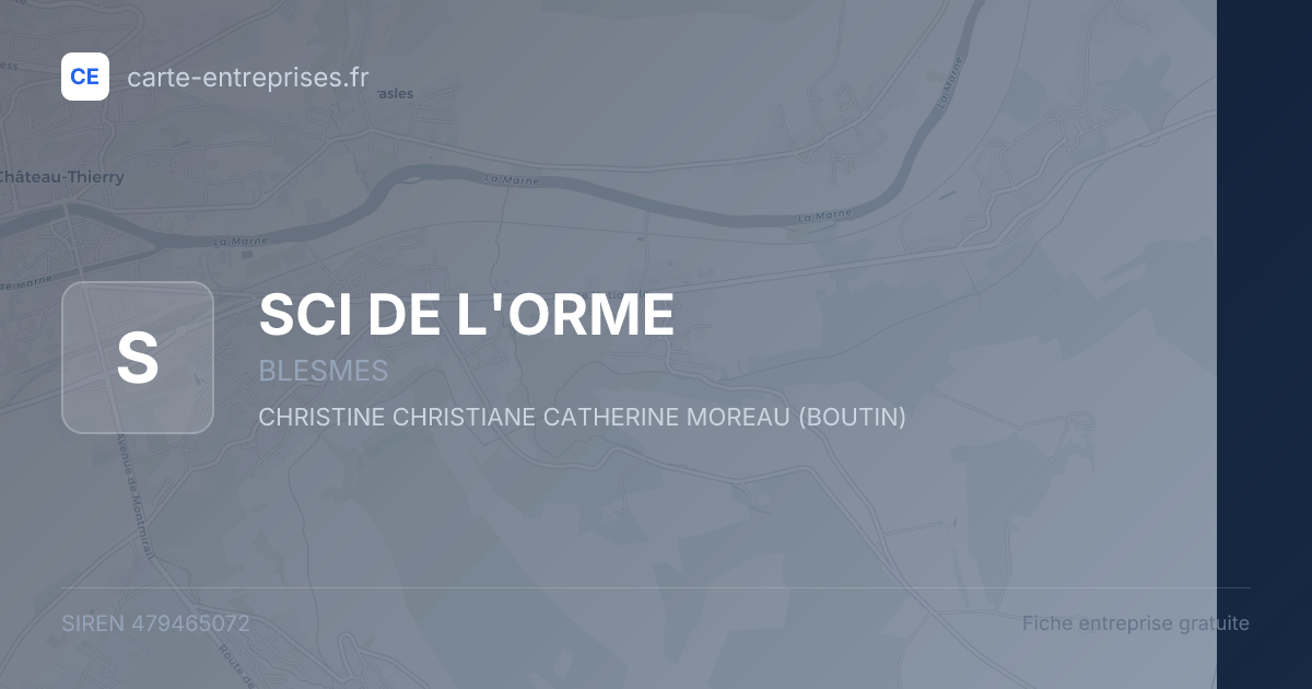 SCI DE L'ORME — 479465072 — fiche entreprise