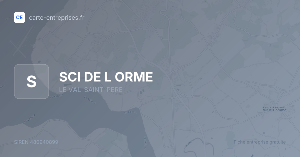 SCI DE L ORME — 480940899 — fiche entreprise