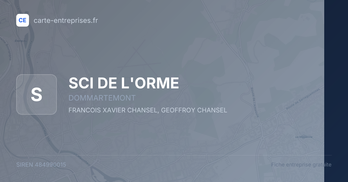SCI DE L'ORME — 484990015 — fiche entreprise