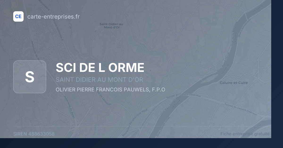 SCI DE L ORME — 488633058 — fiche entreprise