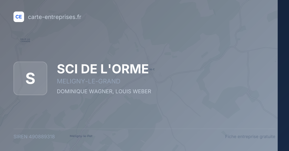 SCI DE L'ORME — 490889318 — fiche entreprise