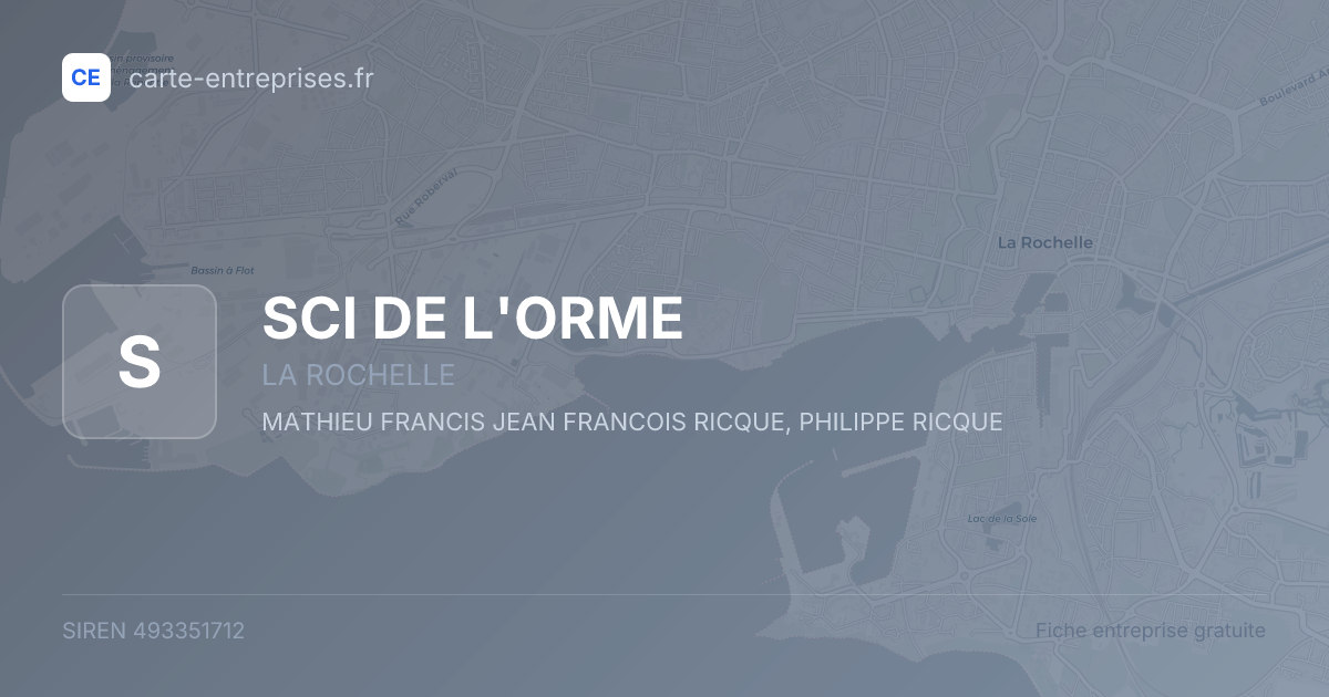 SCI DE L'ORME — 493351712 — fiche entreprise