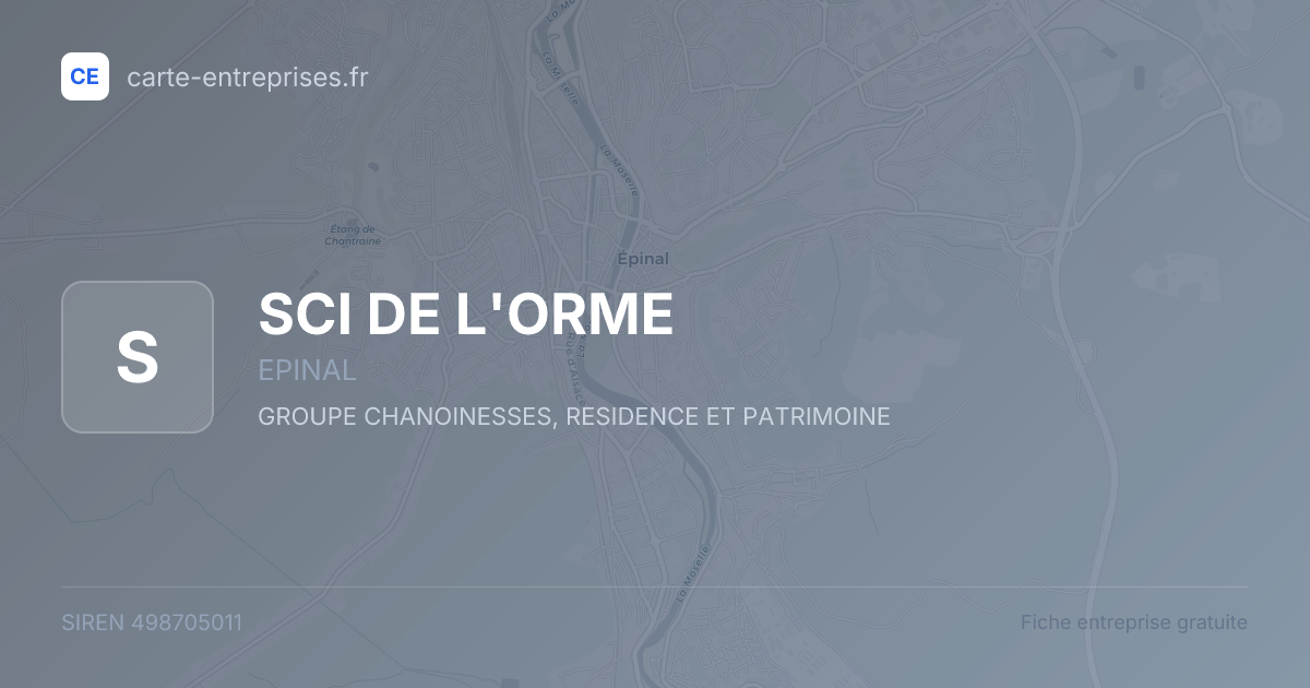 SCI DE L'ORME — 498705011 — fiche entreprise